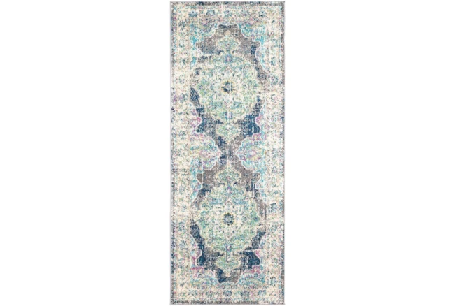 2'6"x7'3" Rug-Traditional Distressed Multicolored - 360