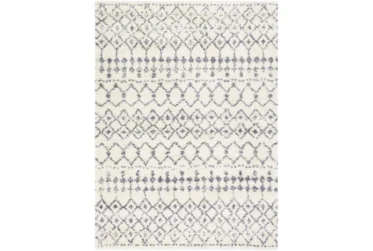 6'5"x6'5" Square Rug-Global Shag Gray And White
