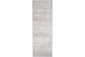 2'6"x12' Rug-Modern Distressed High/Low Khaki And Grey
