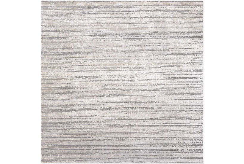 7'8"x7'8" Square Rug-Modern Distressed High/Low Khaki And Grey - 360