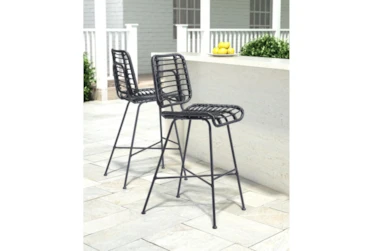 Coral Outdoor Black 28" Bar Chair