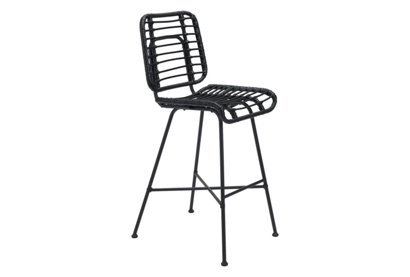 Coral Outdoor Black 28" Bar Chair - 360