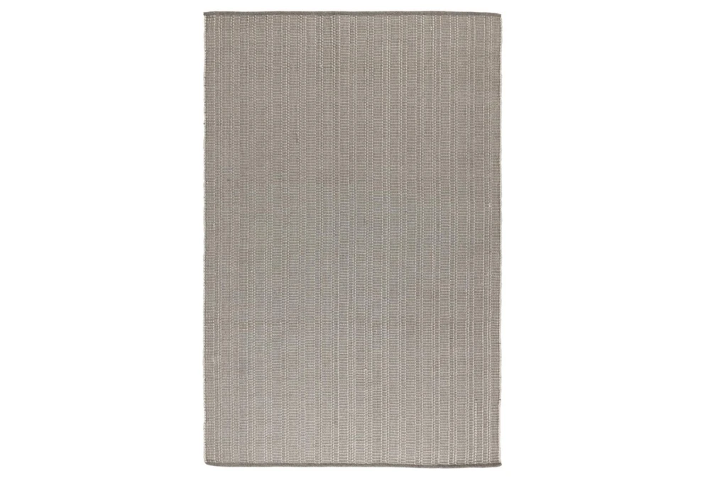 5'X8' Outdoor Rug- Gray Elevated Woven Texture