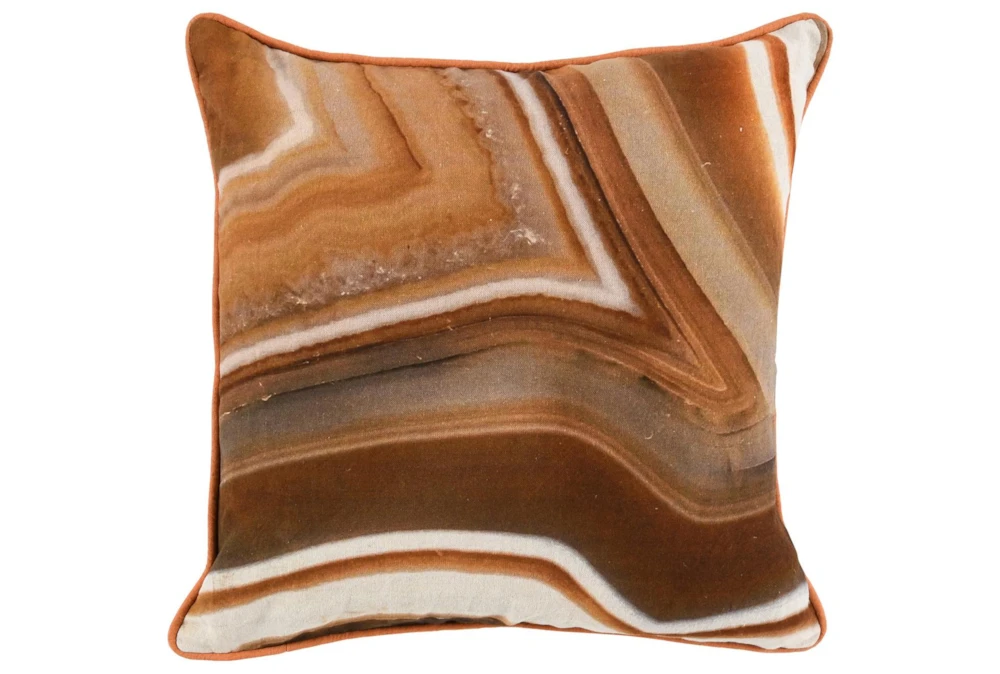Accent Pillow-Saffron Orange Agate Stone 18X18