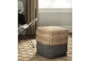 Pouf-Braided Natural/Black - Room