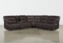 Marcus Chocolate 131" 6 Piece Power Reclining Modular Sectional with Power Headrest & USB - Feature