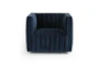 Augustine Swivel Chair-Sapphire Navy - Front