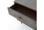 Shagreen Grey 1-Drawer Bedside Table-Antique Brass - Detail