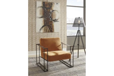 Orange Mid Century Accent Chair