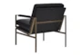 Black Faux Leather Mid Century Accent Arm Chair - Back