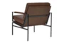 Brown Faux Leather Mid Century Accent Arm Chair - Back