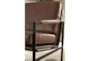 Brown Faux Leather Mid Century Accent Arm Chair - Detail