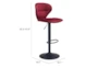 Era Red Contract Grade 35" Bar Chair With Back - Dimensions Diagram
