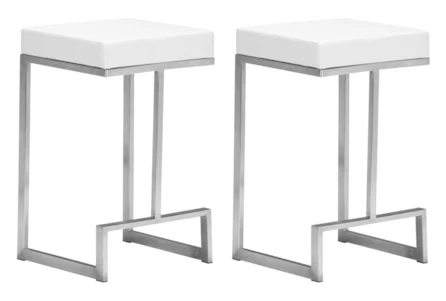 Copley White 26” Counter Stool Set of 2