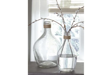 Clear Glass and Rope Vase Set of 2