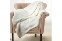 Accent Throw-Ivory Plush Faux Fur