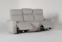 Isabel Bisque 84" Power Reclining Sofa with Dropdown Console, Power Headrest, Cupholders, Storage, USB & Wireless Charging - Side