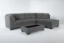 Arrowmask Charcoal 2 Piece Sectional with Right Arm Facing Chaise and Storage Ottoman - Side