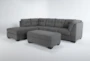 Arrowmask Charcoal 2 Piece Sectional with Left Arm Facing Chaise and Storage Ottoman - Signature