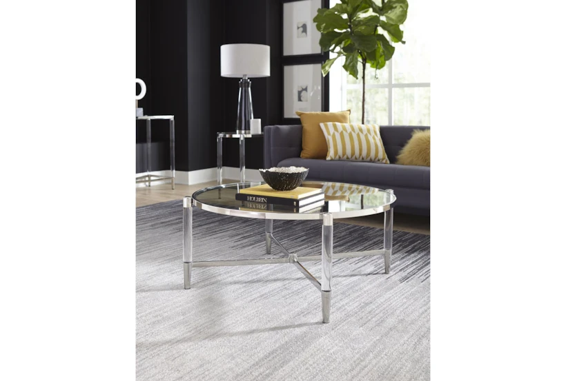 Meredith Round Glass Top Coffee Table - 360