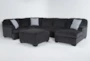 Calvin Slate 3 Piece Sectional with Right Arm Facing Chaise and Storage Ottoman - Signature