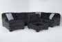 Calvin Slate 3 Piece Sectional with Left Arm Facing Chaise and Storage Ottoman - Feature