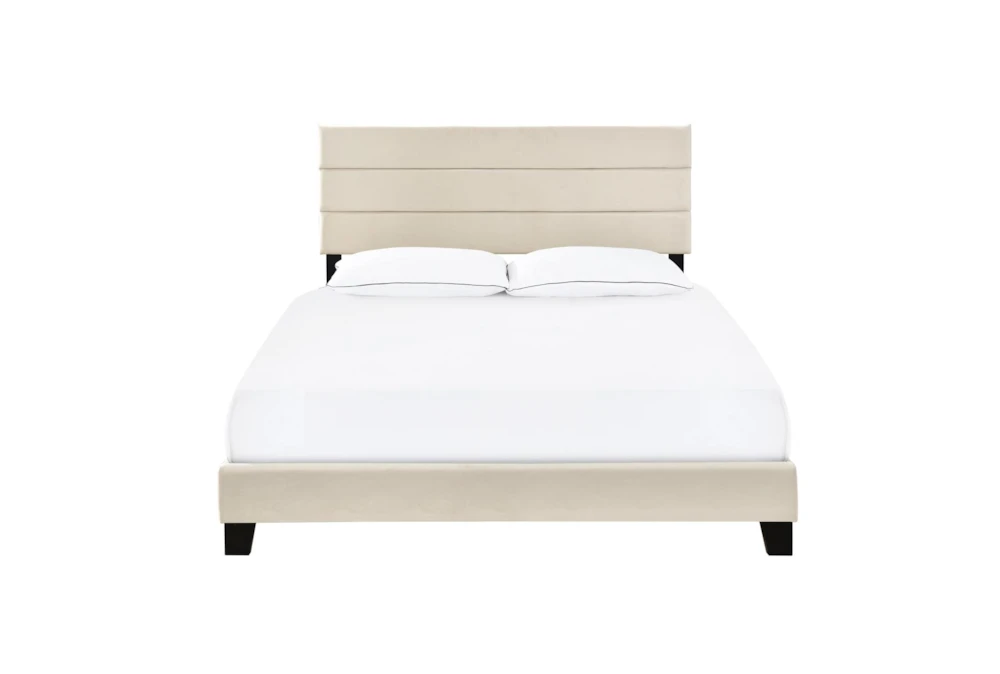 Horizontal Channel King Bed Sand, Living Spaces Bed Frames King