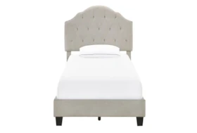 Twin Diamond Tufted Bed Shaped Upholstered Bed -Saddle