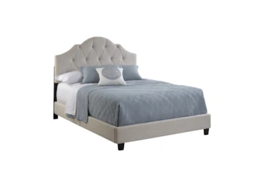 Full Diamond Tufted Upholstered Bed-Saddle