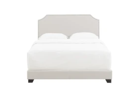 Queen Button Tufted Upholstered  Bed-Fog
