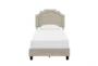 Twin Linen Cleopatra Nail Trim Upholstered Bed - Signature