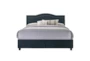 Queen  Upholstered Storage Bed With Usb-Navy - Signature
