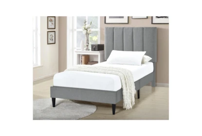 Twin Vertical Channel Upholstered, Twin Tufted Platform Bed