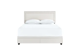 Queen Double Nail Trim Storage Bed-Fog
