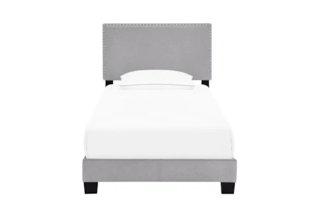 Twin Nail Trim Upholstered Bed-Glacier