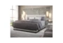 Queen Nail Trim Grey Upholstered Bed - Room