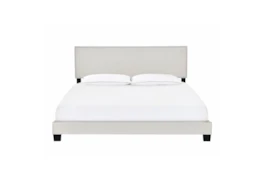 Queen Nail Trim Upholstered Bed-Fog