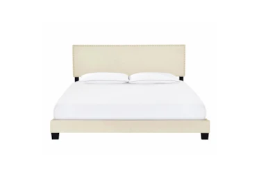 King Nail Trim Upholstered Bed-Linen