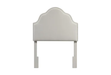 Twin Bell Shaped Upholstered Headboard-White