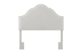 King/Cal King Bell Shaped Upholstered Headboard-White