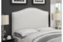King/Cal King Nail Trim Upholstered Headboard-Linen - Room