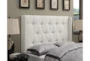 Full/Queen Nail Trim Camelback Upholstered Headboard-Linen - Room