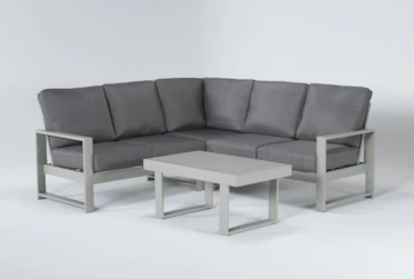 Zane 82" Outdoor Sectional And Coffee Table