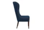 Edie Navy Wingback Dining Chair - Side