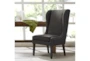 Edie Charcoal Wingback Dining Chair - Room