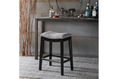Ethan Grey 27 Backless Counter Stool, Backless Fabric Counter Stools