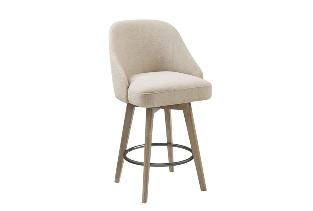 Ainsley Sand 26" Swivel Counter Stool With Back
