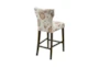 Cleo Orange Floral 25" Counter Stool With Back - Back