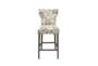 Cleo Orange Floral 25" Counter Stool With Back - Signature