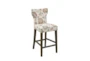 Cleo Orange Floral 25" Counter Stool With Back - Side